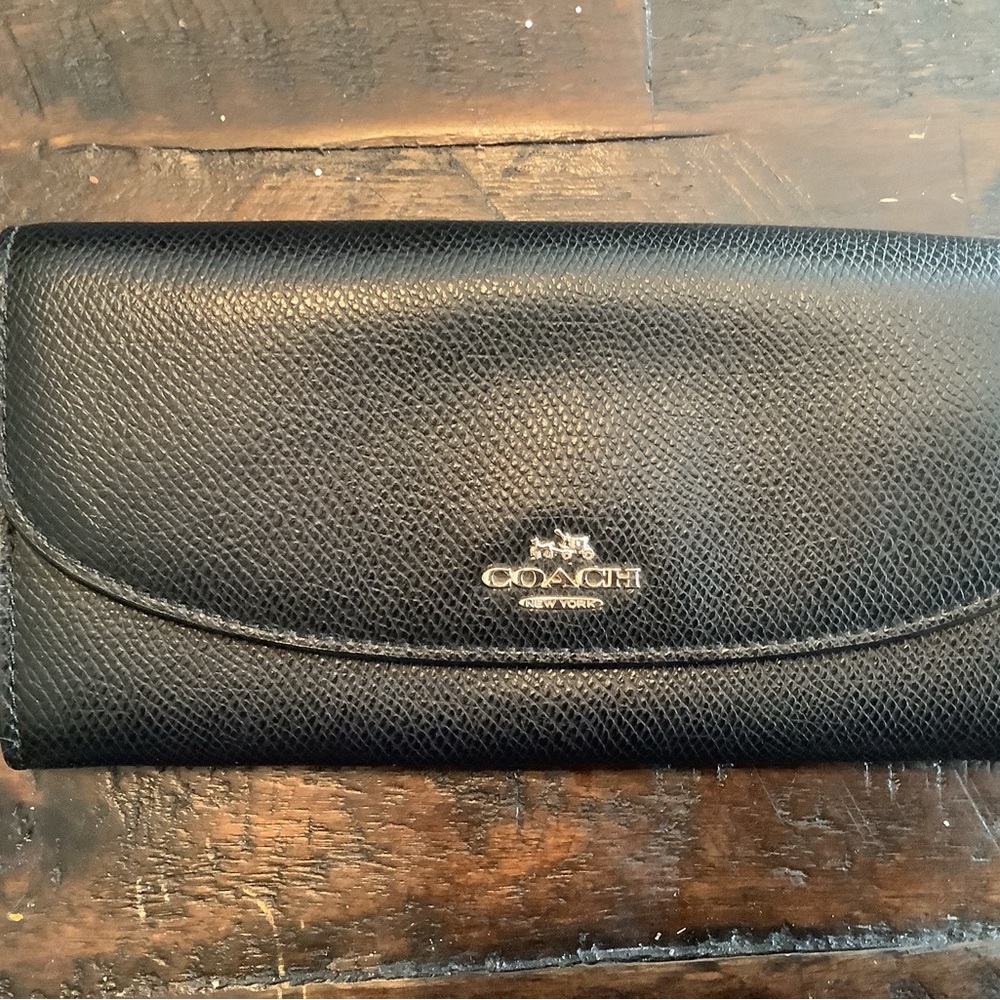 Coach black 8 inch wallet